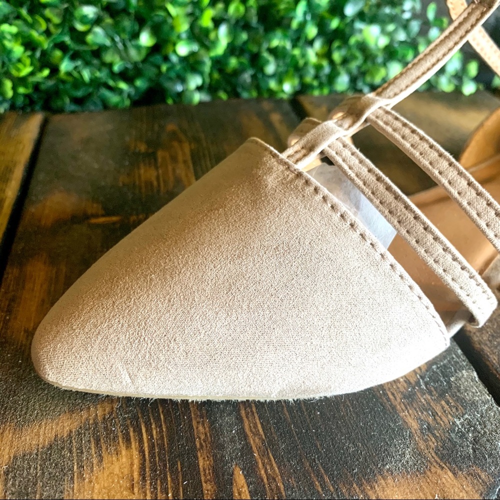Nib Taupe Suede Pointed Toe Flats & Ankle Straps - image 2